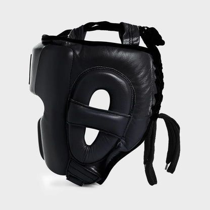 GANTS ET CASQUE DE BOXE EN CUIR VÉRITABLE AVEC PROTÈGE-TIBIAS noir