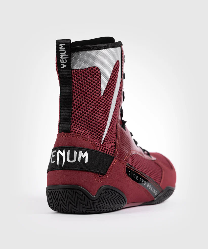 Chaussures de boxe Venum Elite - Bordeaux/Argent