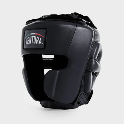 GANTS ET CASQUE DE BOXE EN CUIR VÉRITABLE AVEC PROTÈGE-TIBIAS noir