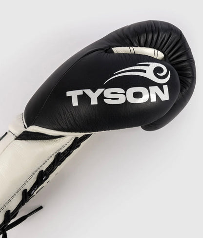 Gants de Boxe Pro Venum Giant 2.0 Mike Tyson avec Lacets - Noir Profond/Blanc Optique