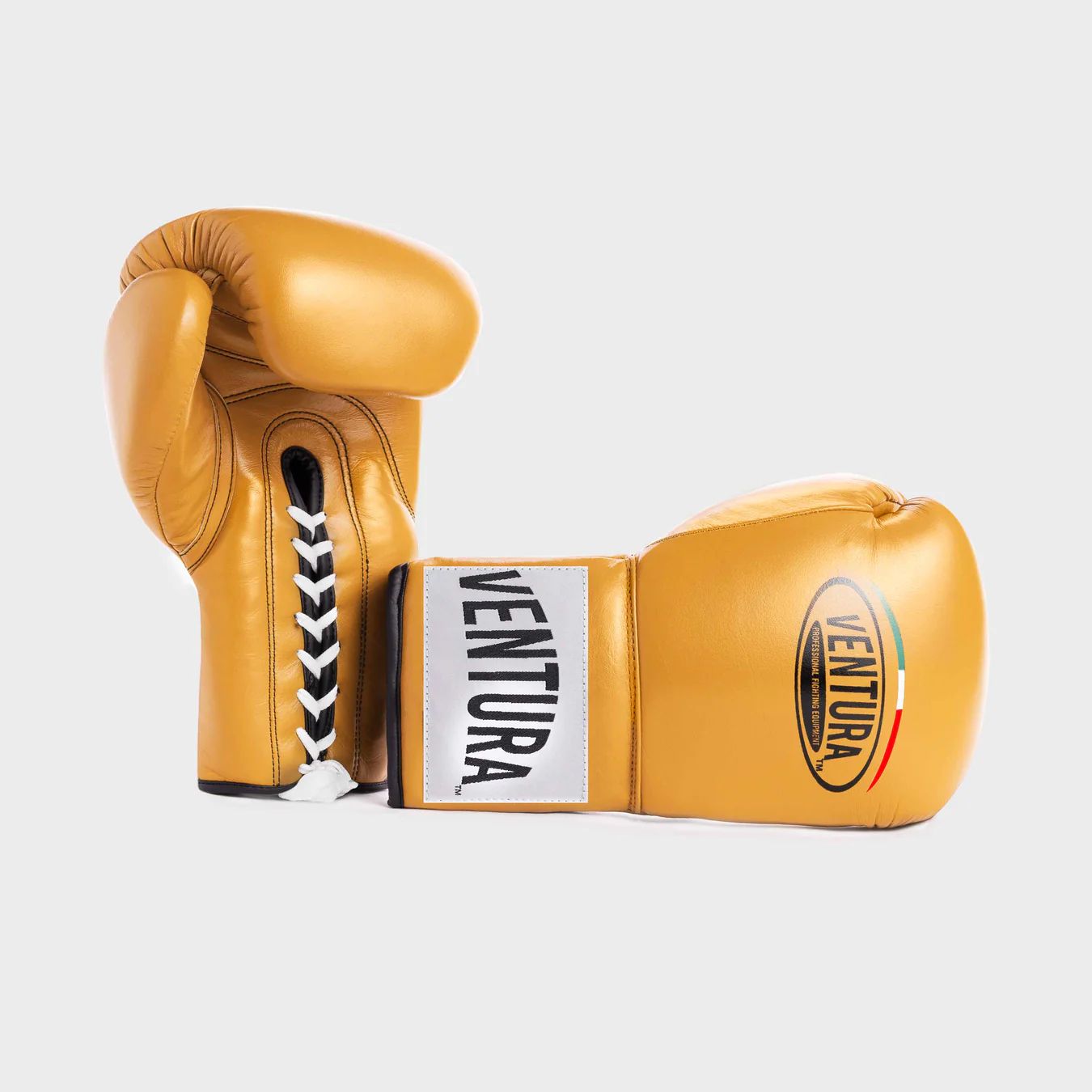 Gants de boxe à lacets en cuir véritable - rouges