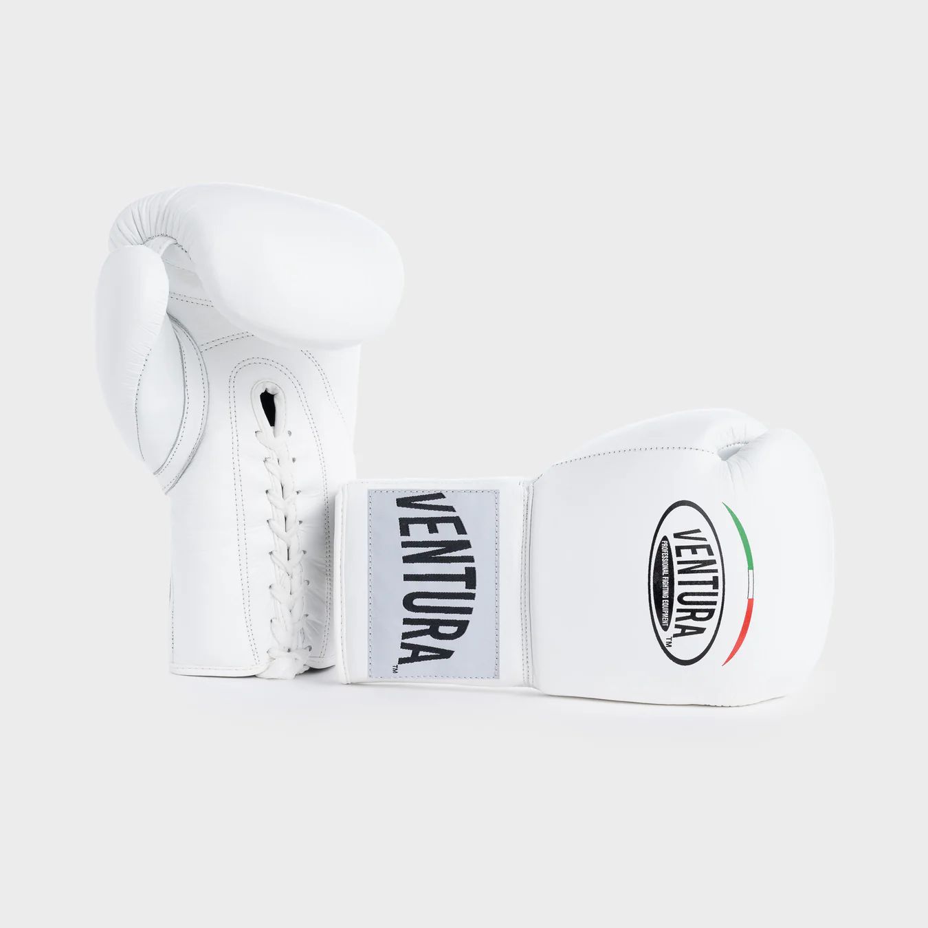 Gants de boxe à lacets en cuir véritable - rouges