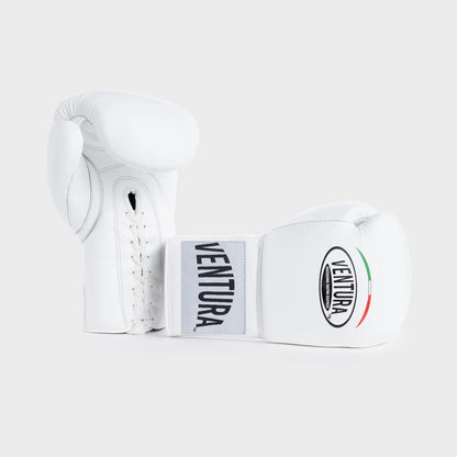 Gants de boxe à lacets en cuir véritable - rouges