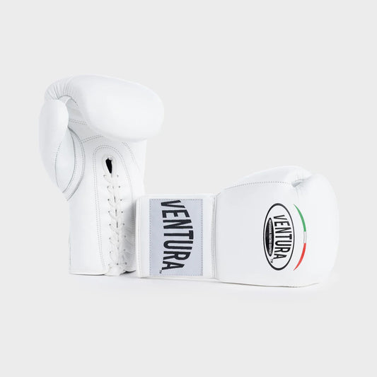 Gants de boxe à lacets en cuir véritable - rouges